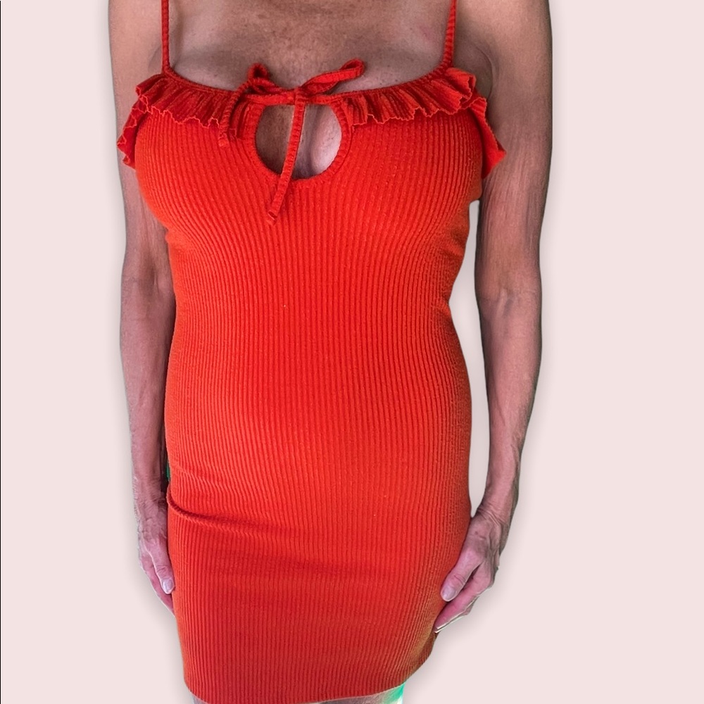 Orange urban outfitters casual dress